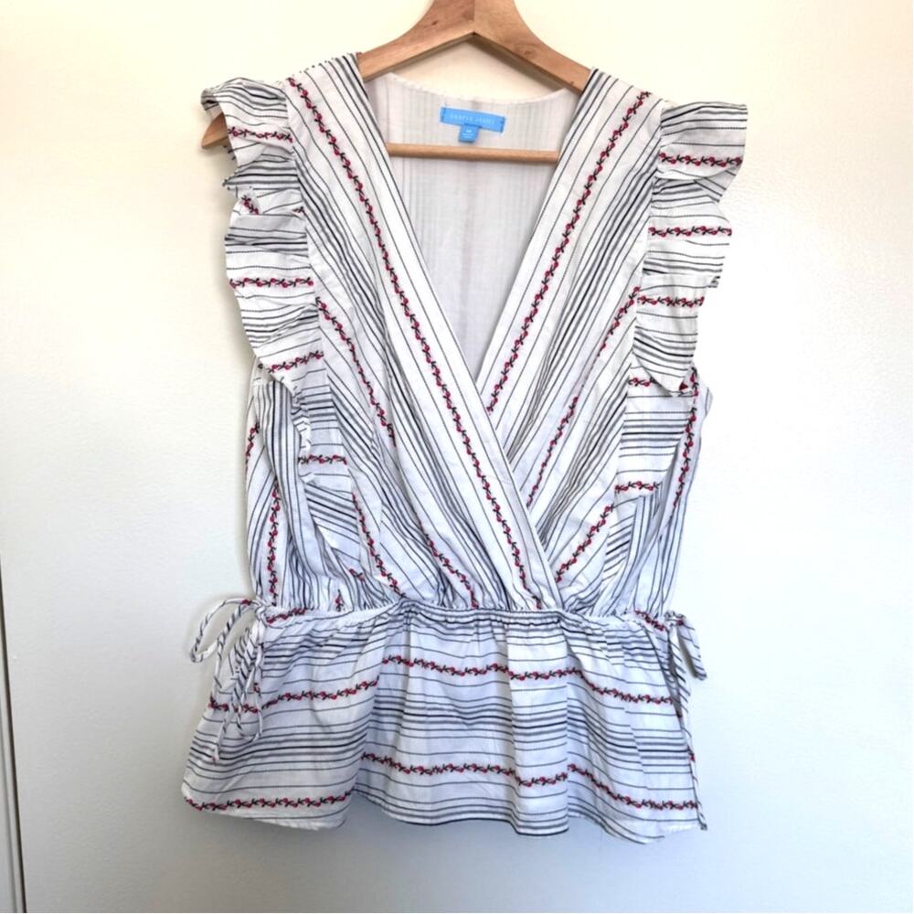 Draper James Faux Wrap Peplum Top Size Medium